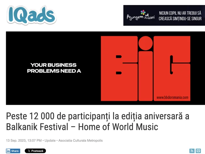 Screenshot articol IQads