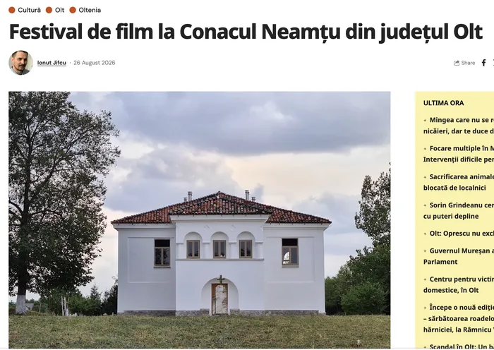 Screenshot articol Jurnalul Olteniei