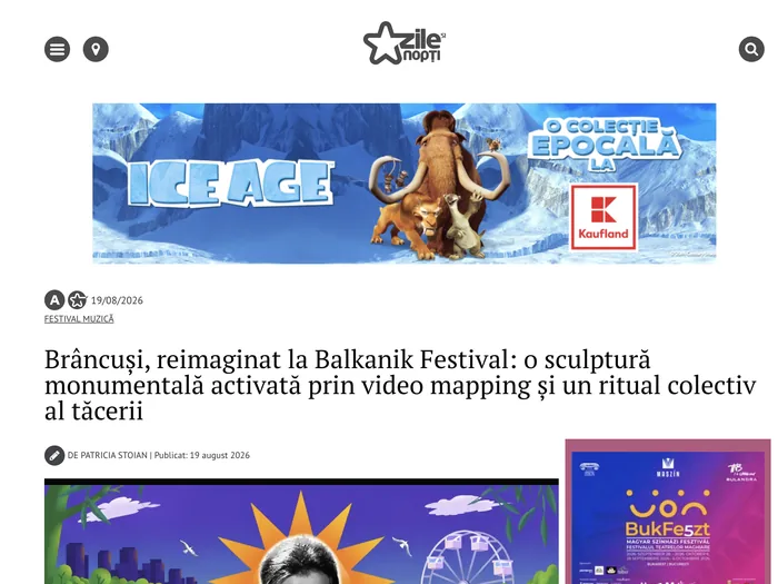 Screenshot articol Zile și Nopți